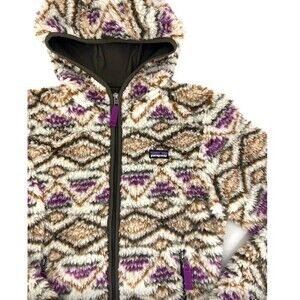 Patagonia Womens Retro X Deep Pile Aztec Tribal Zip Up Fleece small